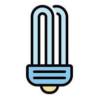 Eco light bulb icon color outline vector