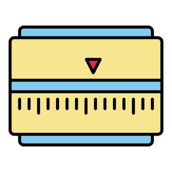 Manual timer icon color outline vector