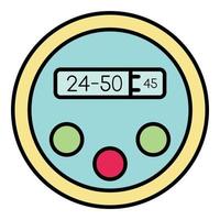 Robot digital clock icon color outline vector