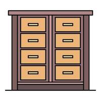 House drawer icon color outline vector