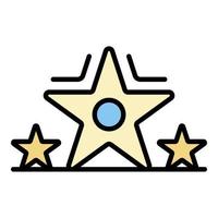 Star video blog icon color outline vector