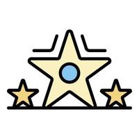 Star video blog icon color outline vector