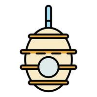 Tree bee hive icon color outline vector