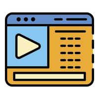 Web video blog page icon color outline vector