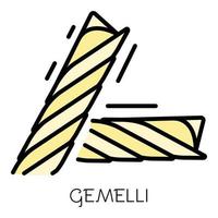 Gemelli icon color outline vector