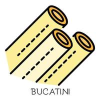 Bucatini pasta icon color outline vector