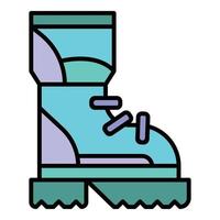 Hiking boot icon color outline vector