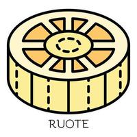 Ruote pasta icon color outline vector