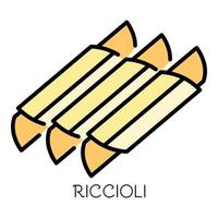 Riccioli pasta icon color outline vector