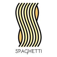 Spaghetti pasta icon color outline vector