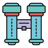 Binocular icon color outline vector