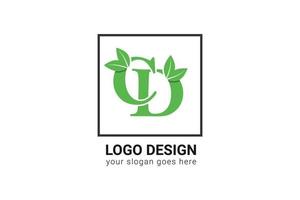 logo de cd letter eco con hoja. tipo de letra vectorial para afiches de la naturaleza, emblema ecológico, identidad vegana, tarjetas de hierbas y botánicas, etc. logotipo de letra m de ecología con hoja verde. vector