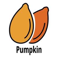 Pumpkin seed icon color outline vector