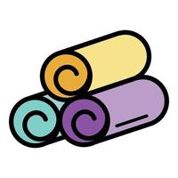 Rolled towel icon color outline vector