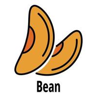 Bean icon color outline vector