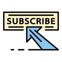 Subscribe panel icon color outline vector