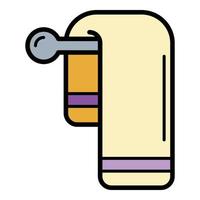 Towel on hanger icon color outline vector