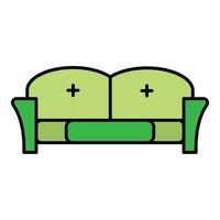 Tuxedo sofa icon color outline vector