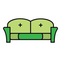 Tuxedo sofa icon color outline vector