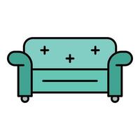 Chair sofa icon color outline vector