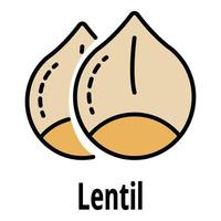 Lentil icon color outline vector