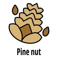 Pine nut icon color outline vector