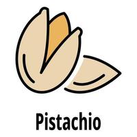 vector de contorno de color de icono de pistacho