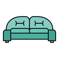 Arm sofa icon color outline vector
