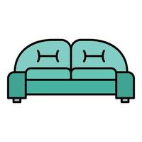 Arm sofa icon color outline vector