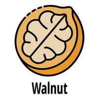 Walnut icon color outline vector