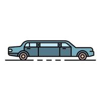 Luxury limousine icon color outline vector