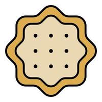 Sugar biscuit icon color outline vector