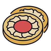 Sweet biscuit icon color outline vector