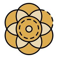 Abstract biscuit icon color outline vector