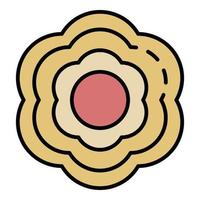 vector de contorno de color de icono de galleta de caramelo