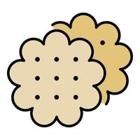 Flower biscuit icon color outline vector