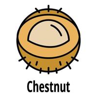 Chestnut icon color outline vector