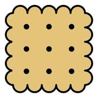 Square biscuit icon color outline vector