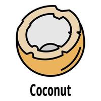 Coconut icon color outline vector