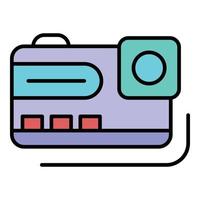 Action camera icon color outline vector