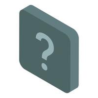 Chat question sign icon, isometric style vector