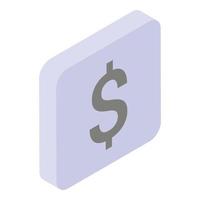 Dollar sign chat icon, isometric style vector