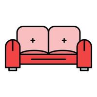 Sofa icon color outline vector