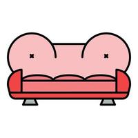 Camel sofa icon color outline vector