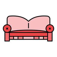 Pillow sofa icon color outline vector