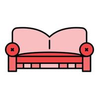 Pillow sofa icon color outline vector