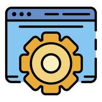 Gear site vlog icon color outline vector