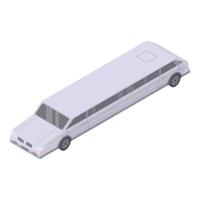 White limousine icon, isometric style vector