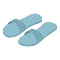 Blue slippers icon, isometric style vector