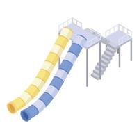 Water park pipelines icon, isometric style vector